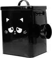 PartyKindom Pet Food Storage Bucket Dog Basket Pet Food Storage Containers Container for Dog Food Pet Food Container Sealed Pet Food Canister Storage Bins with Lids Chat Galvanized Steel Black