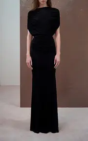 [Alex Perry] Draped Capelet Maxi Dress