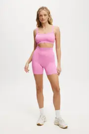 [Body] Body - Seamless Rib Bike Short - Pink icing S PINK ICING