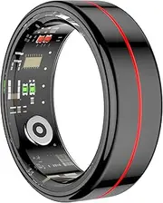 Fit Ring, Smart Health Rings for Women Men with Heart Rate,Blood Oxygen,HRV,Stress Level, Sleep Monitor, Step Tracker, No Subscription Fee, IP68 Waterproof Smart Ring for iphone &Android (Black, 13#)