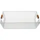 【VERSA】長方木柄鏤空收納籃(白) | 整理籃 置物籃 儲物箱