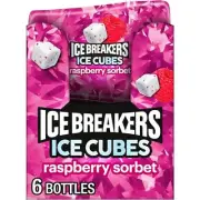 Ice Breakers Ice Cubes Raspberry Sorbet Sugar Free Chewing Gum Bottles, 3.24...