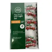 Woody Car w/ Christmas Tree 18 Mini LED String Light Set Battery Operated