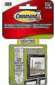 Command 2363829 Medium Picture Hanging Strip 12/Pack (17204-12ES)