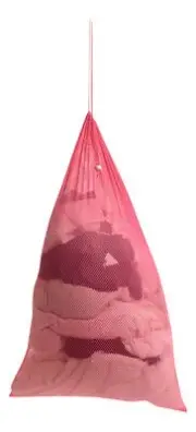Premium Heavy-Duty Mesh Laundry Bag - Clothes Hamper w/ Drawstring - Pink