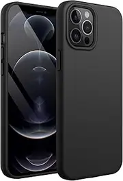 JETech Silicone Case for iPhone 12 Pro Max 6.7-Inch, Silky-Soft Touch Full-Body Protective Phone Case, Shockproof Cover with Microfiber Lining (Black)