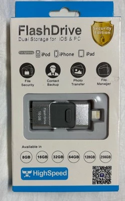 FlashDrive Dual Storage for iOS & PC 16GB High Speed Y-Disk iPhone iPad iPod NIB