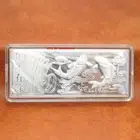 Real 999 Fine Silver Rectangle Collection 30g Two-Fish Pattern With 福 71mm L