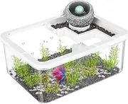 Small Fish Tank,Landscape Tank for Turtles | Ancient Hydroponic System Aquariums with USB Pump and Light for Reef Shrimp Jellyfish Betta Desktop Decoration