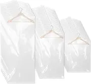[RVEFOT] 50Pcs Clear Garment Bags, Plastic Clothes Covers, Dust-proof Dry Cleaning Bags, Portable Suit Bags Covers,Clothing Protector Covers Clothes Covers for Closet Storage Home Laundry