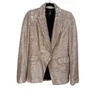 HOUSE OF HARLOW 1960 Blazer Jacket Womens XS Silver Sequined Evening Party NWT