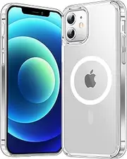 Temdan for iPhone 12 Case for iPhone 12 Pro Case,[Compatible with Magsafe][2 Pcs Glass Screen Protector] [Not Yellowing] Slim Thin Shockproof Phone Case-Clear