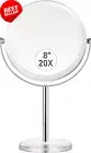 20X Magnifying Makeup Mirror, Double-Sided with Stand, 360° Rotation, 8 Inch
