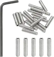 uxcell #8-32x3/4 Internal Hex Socket Set Grub Screws, 20 Pcs 304 Stainless Steel Cup Point Set Screw with Hex Key Wrench for Door Handles Bathroom Fixtures