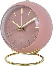 Desk Alarm Clock with Light Battery Operated Silent No Ticking Analog Alarm Clock for Bedside Bedroom Office