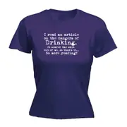 Alcohol Read An Article On The Dangers Of Drinking - Funny Novelty Womens T-Shirt T Shirt Tshirt