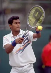 Leander Paes of India at the Sam Whitbread Cup a junior tournament- Old Photo