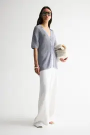 Keani Crochet Shirt Seamist Size 6 | Elka Collective