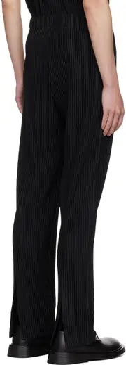 plissé-effect trousers 2 black