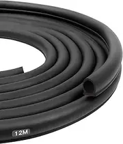 Universal Automotive Door Seal Strip 12M, 14MM x 14MM D-Shape Self-Adhesive Weather Stripping for Car Truck Door Window Soundproof Noise Insulation Sealing (11/20" W x 11/20" T, 40FT)