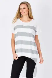 Stripe Jersey Rayon Top--TIR-18A8056