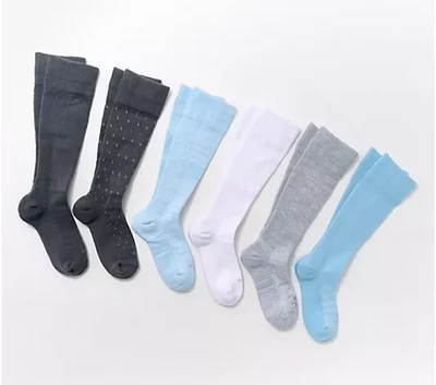 4 Pack Tommie Copper 6 Pack SnugStay WOTC Compression Socks - Blue Dot X-Large