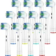 12 Pack Electric Toothbrush Replacement Heads Compatible with Oral B Electric Toothbrush Soft Bristles Brush Heads (12 Count (Pack of 1))