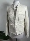 J.Crew Lady's Cream/Gold Lurex Metallic Tweed Blazer Jacket Size 8