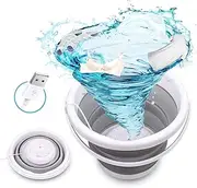 Bubbacare Mini Washing Machine Foldable, Portable Foldable 10 Litre Laundry Tub, Ultrasonic Turbine Washing Machine with USB Power Supply, Automatic Washing Machine for Camping, Dormitories, Underwear