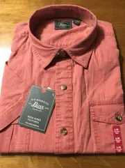 Bass & Co. Men's Shirt Tandoori Spice Red Short SleeveSize Large NWT