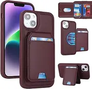 [FROLAN] for iPhone 13 MagSafe Case Wireless Charging with Wallet Detachable Card Holder Premium PU Leather Magnetic Stand Kickstand Protective Phone Cover for iPhone 13 6.1" Burgundy