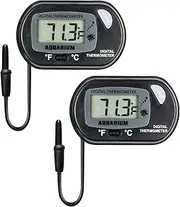 (2 Pack) LCD Fish Tank Aquarium Thermometer, T Tersely Digital Water Thermometer for Fish Tank Aquarium Marine Temperature
