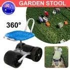 Garden Stool Height Adjustable Rolling Chair Seat Pad Wheels Kneeler Kneeling