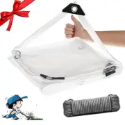Clear Tarp (8x16ft (2.4x4.8m) tarp Waterproof Heavy Duty Waterproof with Rein...