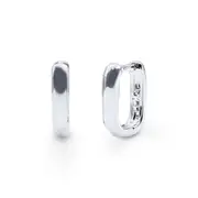 Tube Paperclip Huggie Earrings in Sterling Silver