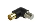 PUDNEY P3508 Right Angle Coaxial Plug to F Socket Adapter