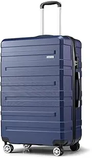 [ZUNI] 28" Luggage Suitcase, Hard Shell ABS Suitcase with Double Spinner Wheels, Rolling Luggage with T-SA Lock, Easy Carry on Luggage 28 Inch, Navy