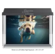 Yellow Lab Puppy Swimming Polyester Fish Tank Glass Backdrop Aquarium Background