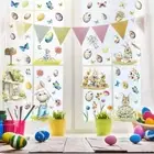 Set of 9 Sheets Easter Window Decals Double Sided Electrostatic Adsorption