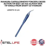 Inamura Capsulorhexis Forceps 12 cm Cross Action Titanium Ophthalmic Instruments