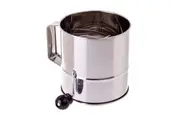 Appetito Stainless Steel 5 Cup Flour Sifter w Crank Handle Kitchen Baking Silver