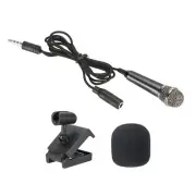 Mini Microphone Portable Vocal Microphone Black with Mic Stand, Cover 1Pcs