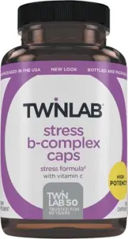 Twinlab Stress B-Complex Caps - Complete B-Complex & 1000 mg Vitamin C - Energy