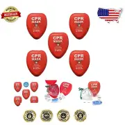 5-Pack Adult/Child CPR Rescue Masks with Belt Clip - Hard Case Resuscitator Kit
