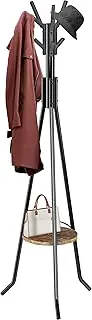 SimpleHouseware Coat Rack Stand With 9 Hooks and Shelf, Black