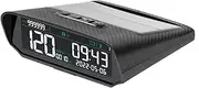 Daseeme Car Wireless HUD Headup Display Solar GPS Digital Speedometer with LCD Screen Overspeed Alarm Total Mileage/Time/Altitude/Speed Display