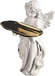 Ipetboom Angel Jewelry Dish Tray Elegant Resin Trinket Holder for Jewelry Storage Home Decor Unique Decorative Candy Tray for Dressing Tables