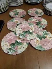 7 Nikko English Garden Salad Plates 8" Mint Tableware Japan (Bin 41 )