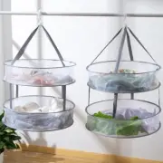 Hanging Clothes Drying Basket Double Layer Net Rack Socks/underwear Drying Bag