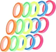 ERINGOGO 15 Roll Pack Fluorescent Highlighter Tape Colorful Masking Tape for Painting Multi-use Page Marker Book Tabs for Reading
